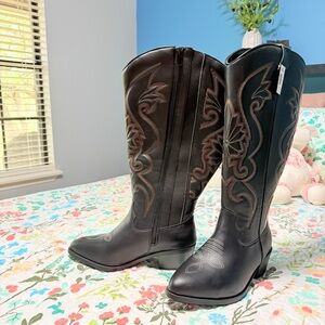 TORRID Western Knee Boot Black US Size 10WW